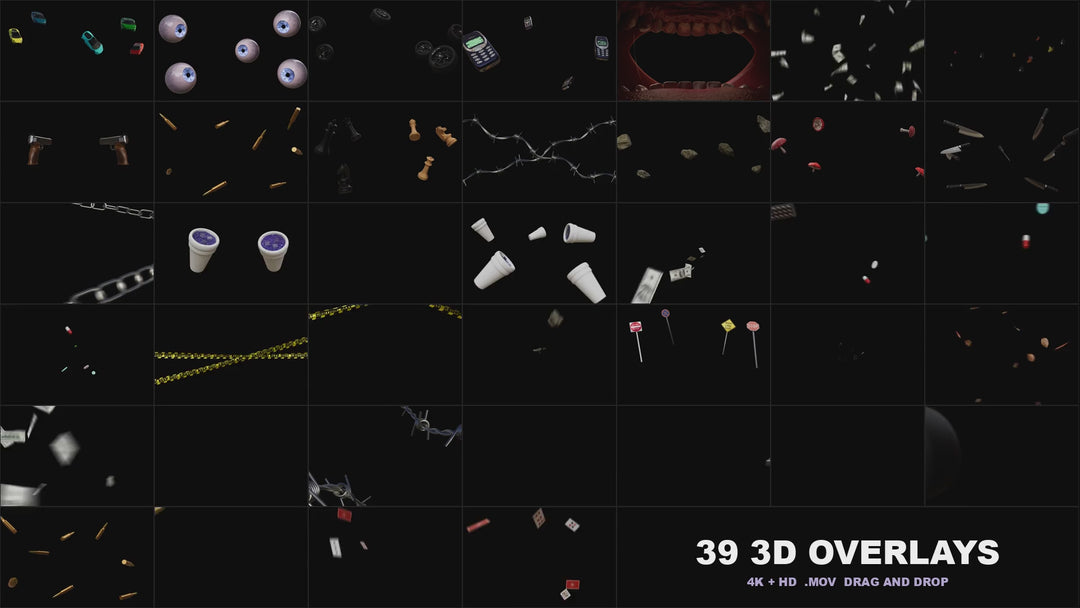 All 39 3D overlays in the pack