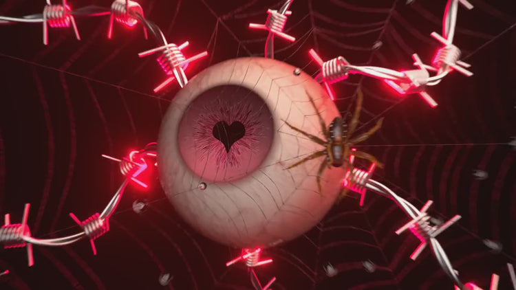 Eye and barbed wire 3D transition